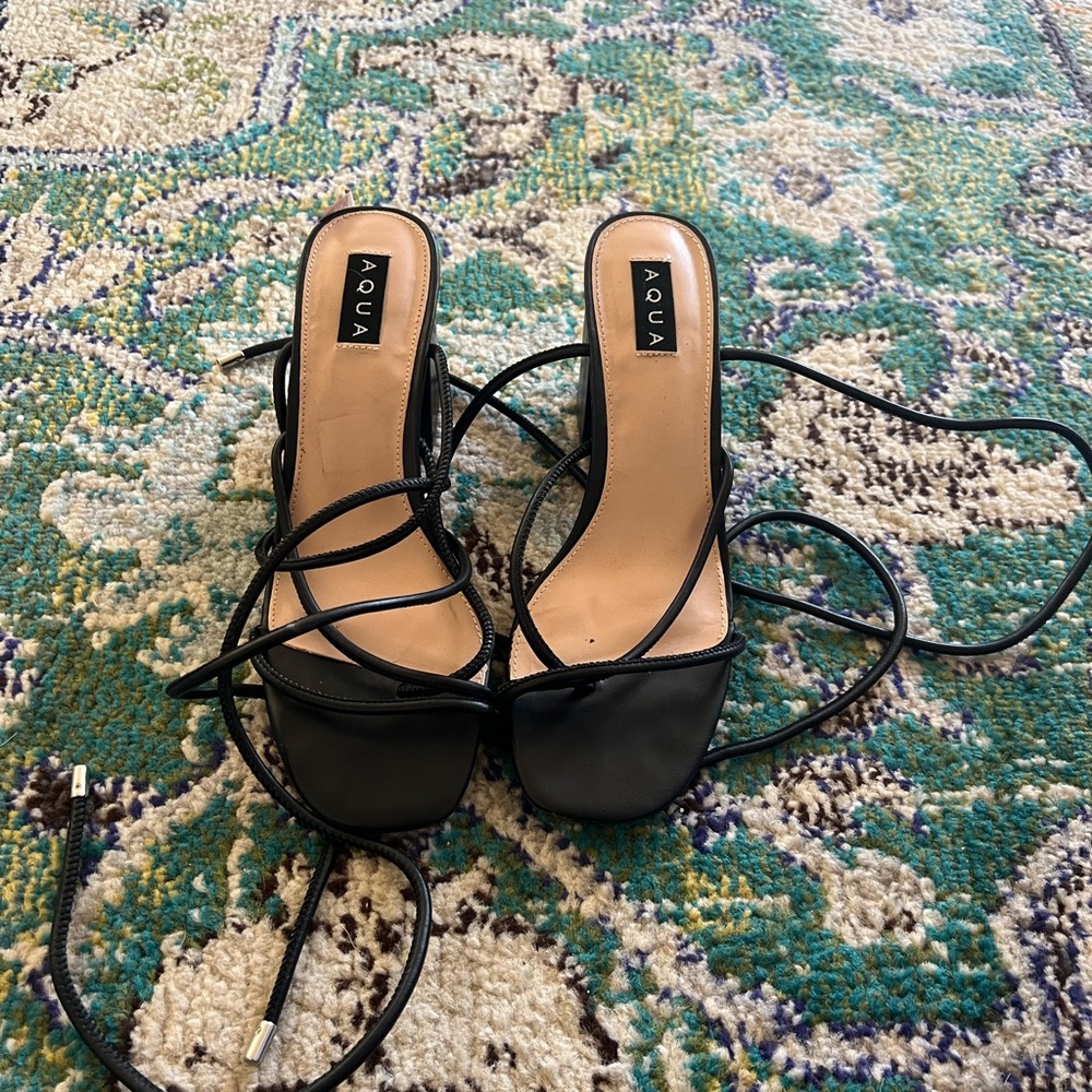 aqua block heels